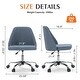 preview thumbnail 18 of 46, Armless Fabric Home Office Desk Chairs, Adjustable Height Swivel Task Vanity Chair, Task Chairs with Swivel Wheels - N/A