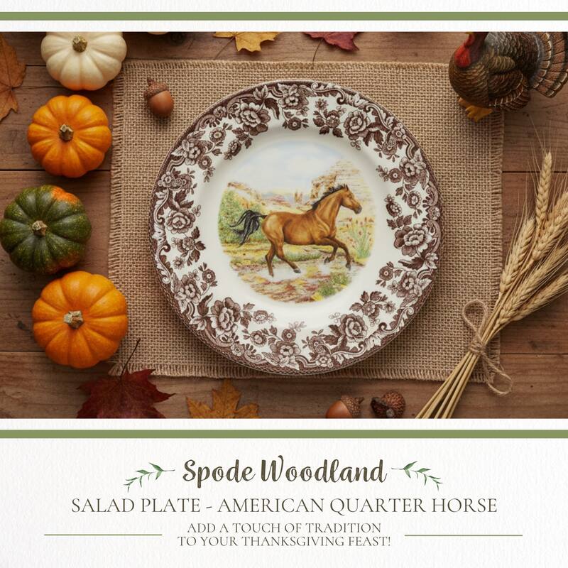 Spode Woodland Horse Motif Salad Plate - 8x8