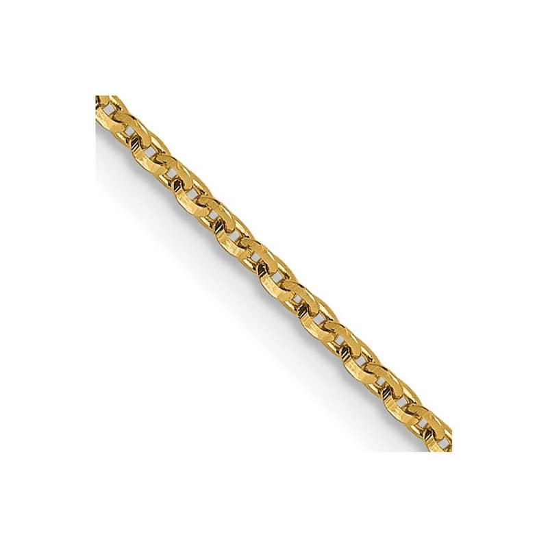 Curata 14k Yellow gold 1.15mm Diamond-Cut Open Oval Cable Chain Necklace Options: 16 18 20