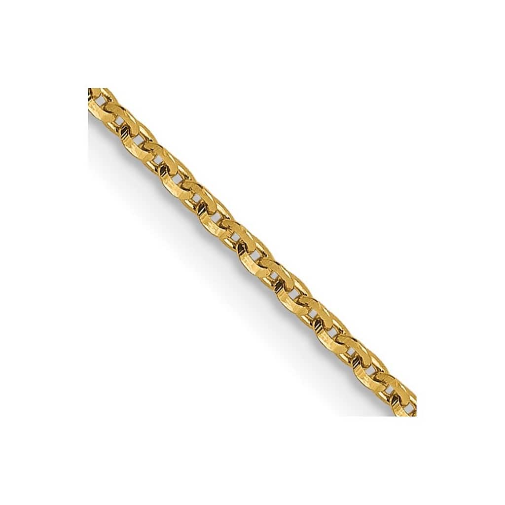 Curata 14k Yellow gold 1.15mm Diamond-Cut Open Oval Cable Chain Necklace Options: 16 18 20