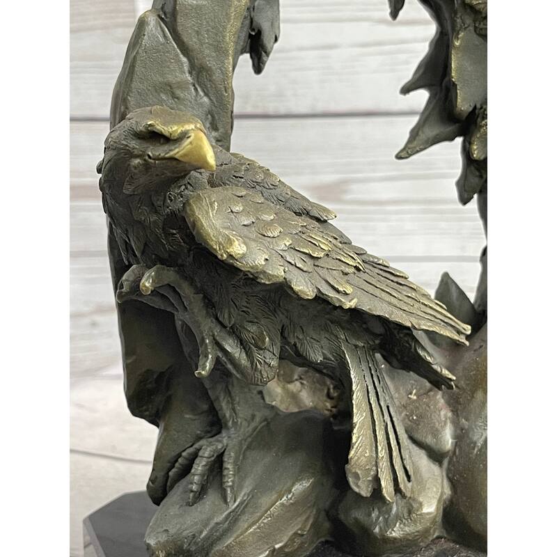 Majestic Bald Eagle Head Sculpture Bronze Statue Figurine Wildlife Bird Lover Art Decor