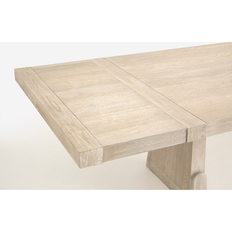 Magnussen Home Herringbone Ridge White Trestle Extendable Dining Table - 83''W x 44''D x 30''H