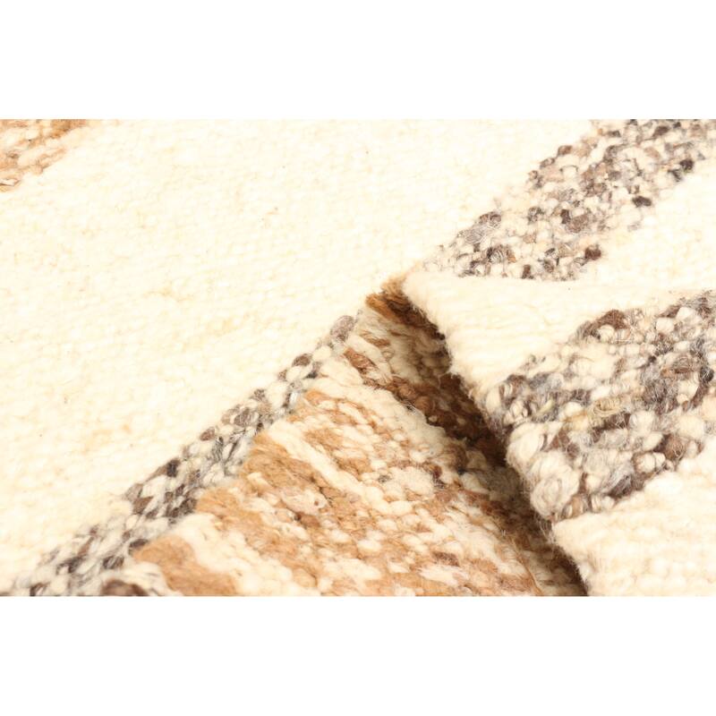 ECARPETGALLERY Braid weave Sienna Cream Wool Rug - 5'5 x 7'9