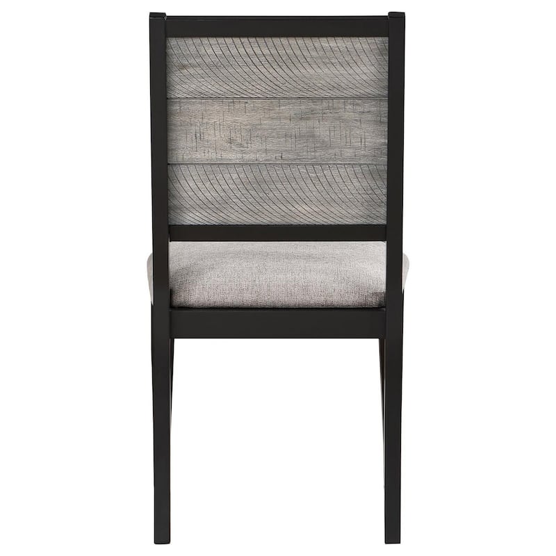Black/Gray Fabric Upholstered Wood Frame Dining Chair, Set of 2, Sturdy Dining Chair for Dining Rooms - 21.75