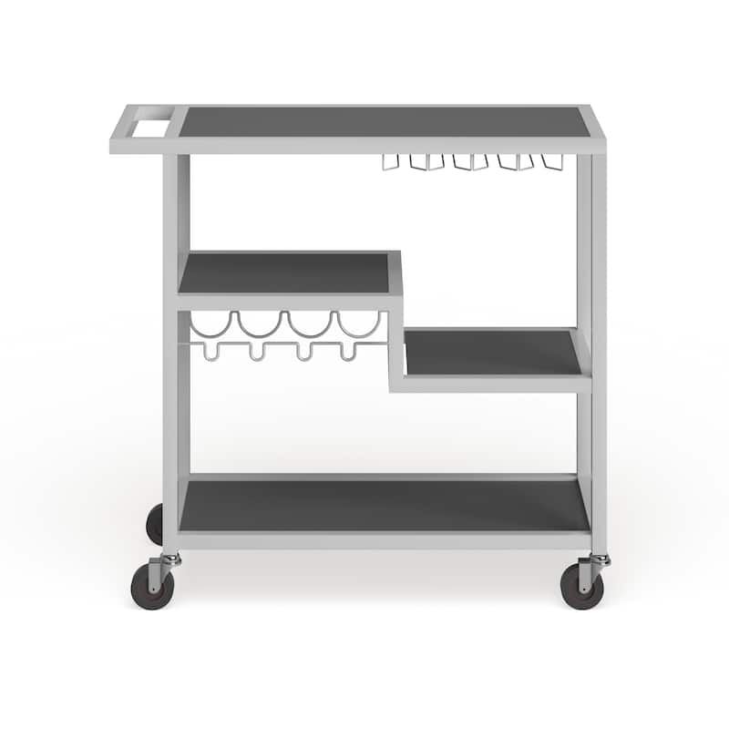 SEI Furniture Glenn White Metal Bar Cart