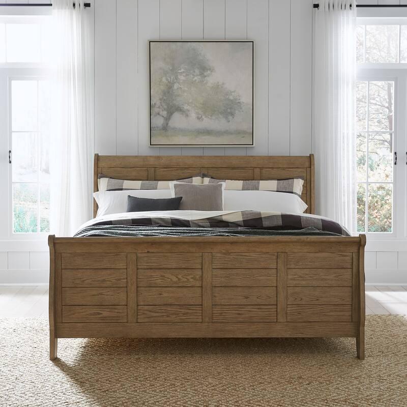 Liberty Furniture Grandpa's Cabin Sleigh Bed Headboard & Footboard - King or Queen - King