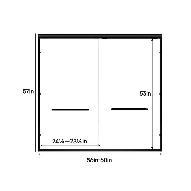 Aluminum Frame Double Sliding Shower Door