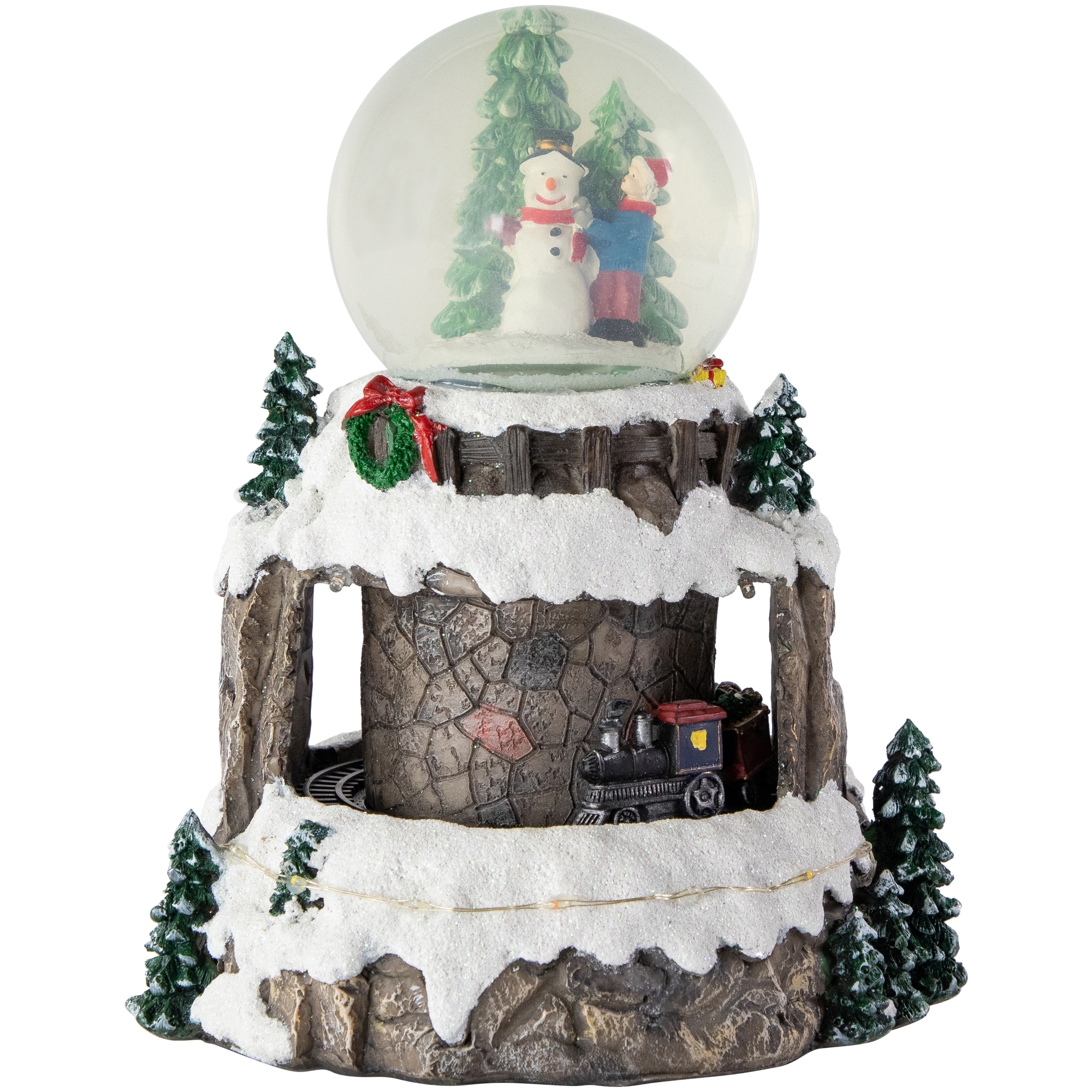 9.25" LED Lighted Animated and Musical Christmas Snowman Snow Globe