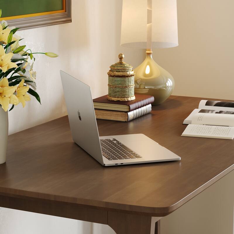 Farmhouse Console Table, Solid Wood Sofa Table, Square Entryway Table Brown