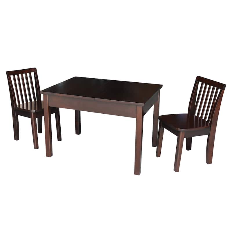 Kids Lift Top Table and Chair Set - 3 Piece Set - Mocha