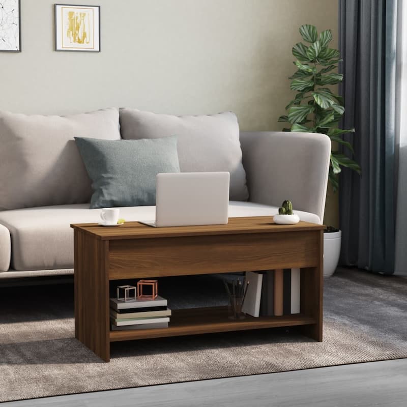 vidaXL Coffee Table Lift Top End Table Accent Side Sofa Table Engineered Wood - 40.2" x 19.7" x 20.7"