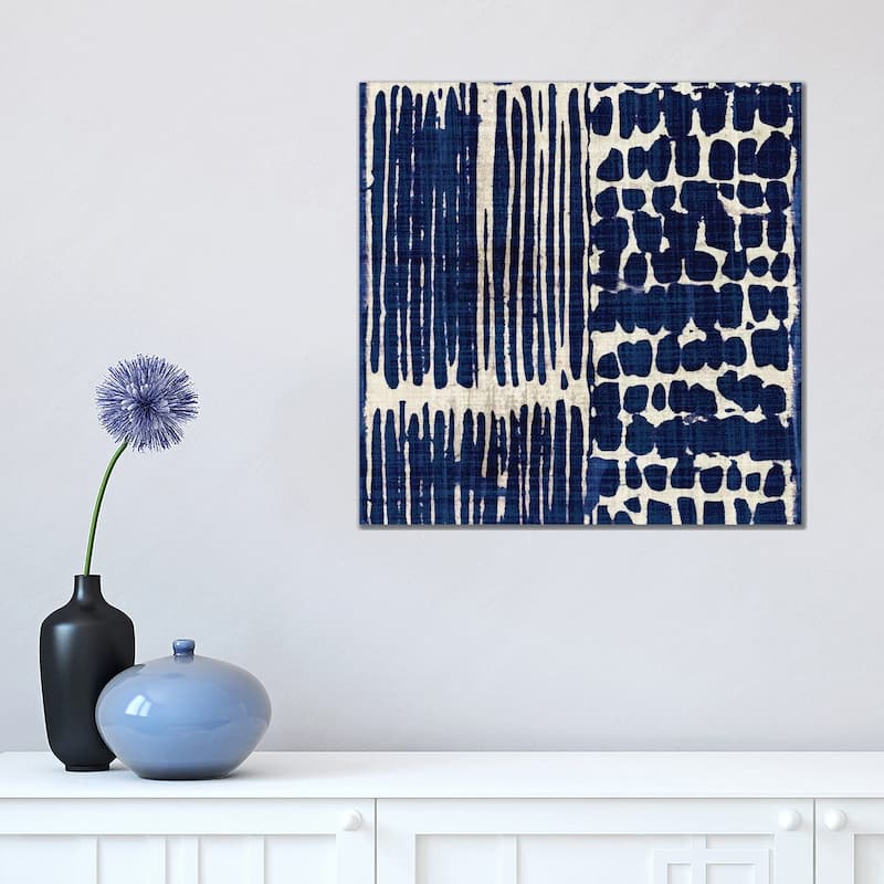 iCanvas "Indigo Batik III" by Wild Apple Portfolio Canvas Print - 18x18x1.5
