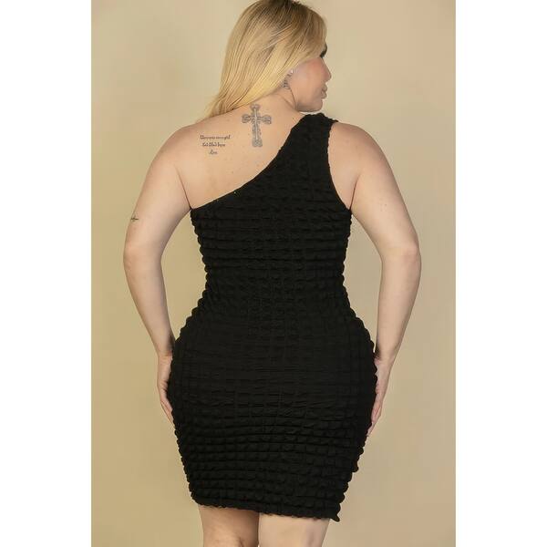 open lace back dress Plus Size One Shoulder Sequin Mini Dress  Glam Essentials