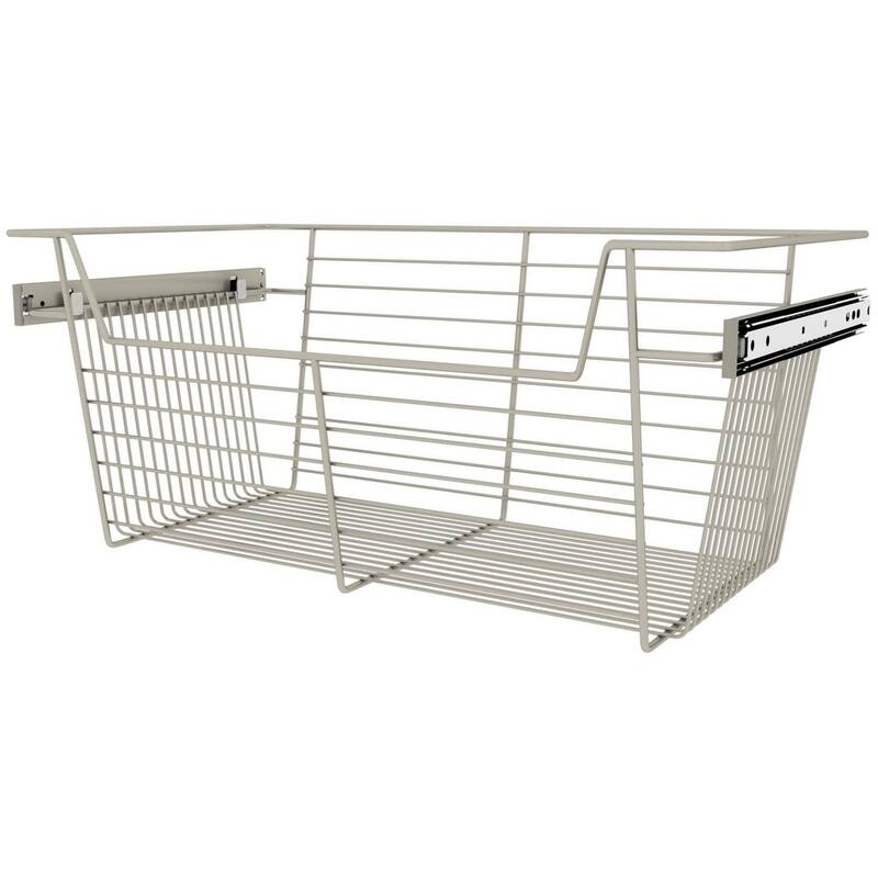 Rev-A-Shelf Sidelines 24" Wide x 10" High Pull Out Basket - Satin Nickel