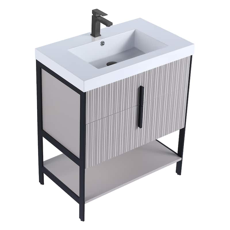 Fine Fixtures Serenity Modern Bathroom Vanity with White Gel Acrylic Top