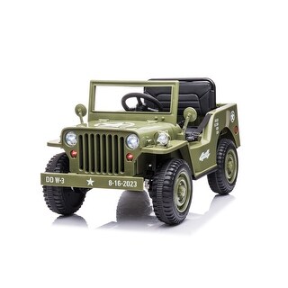 12V Ride on Kids Electric Car with LED Light and Remote Control, Green