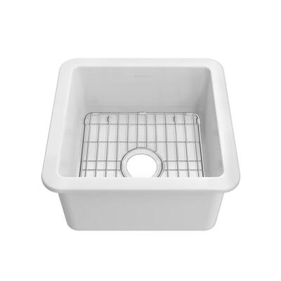 Whitehaus WHUF1818 Fireclay 18" Undermount Single Basin Fireclay
