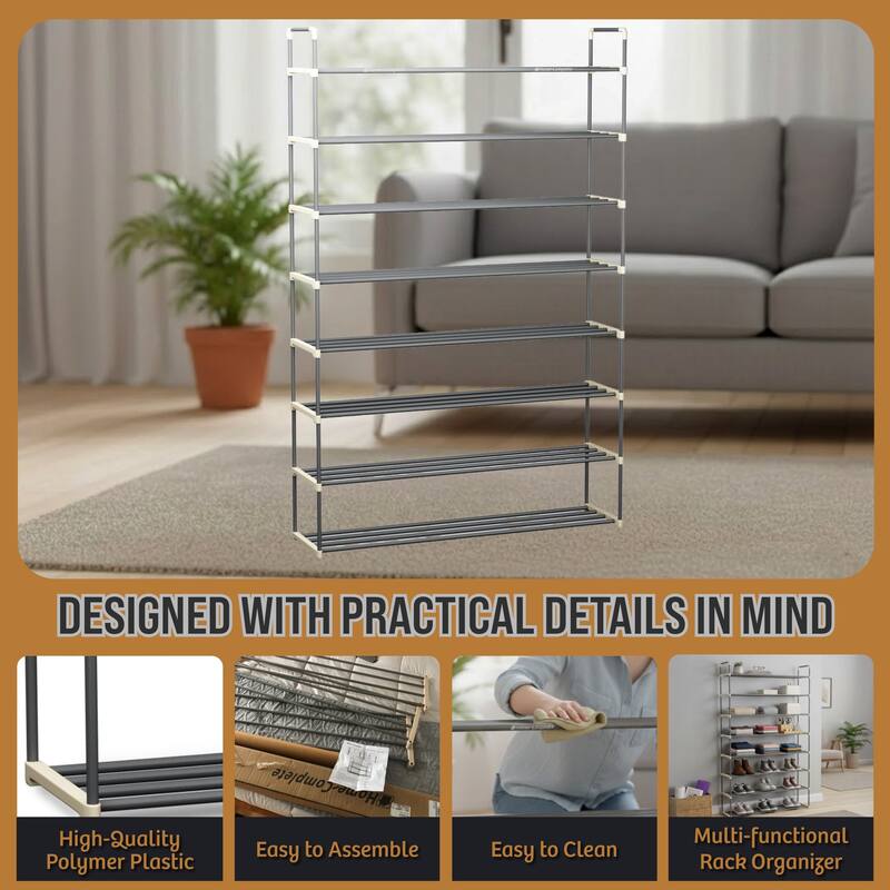 Shoe Rack – Multi -Tier Shoe Organizer by Hastings Home (Gray)