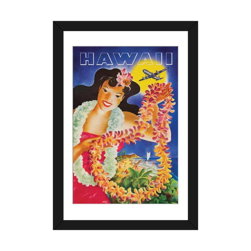 iCanvas "Hawaii Vintage Travel Poster (From Vector)" by Alessandro Della Torre