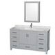 Option Gray / White Carrara Marble Top / Brushed Chrome