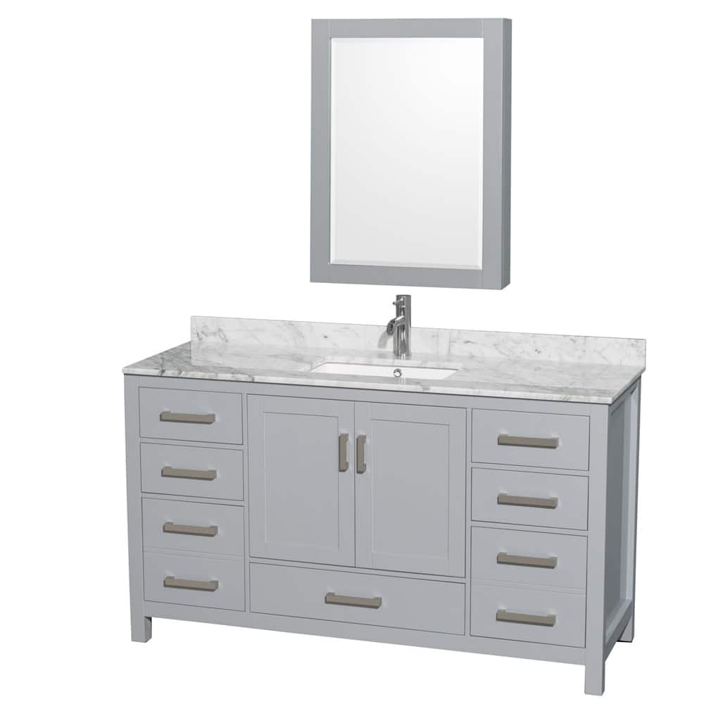 Wyndham Collection WCS141460SUNSMED Sheffield 60" Free Standing Single
