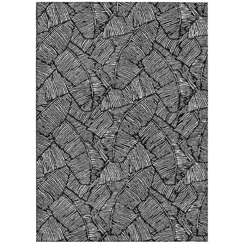 Machine Washable Indoor/ Outdoor Chantille Tropical Palm Rug