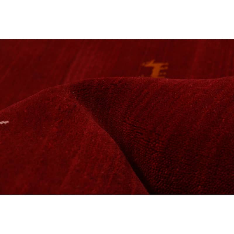 Kashkuli Gabbeh Red Rug 8'1" x 8'1" - 8'1 x 8'1