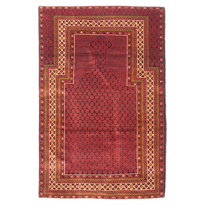 Teimani Burgundy Rug 3'4" x 5'3" - 3'4 x 5'3