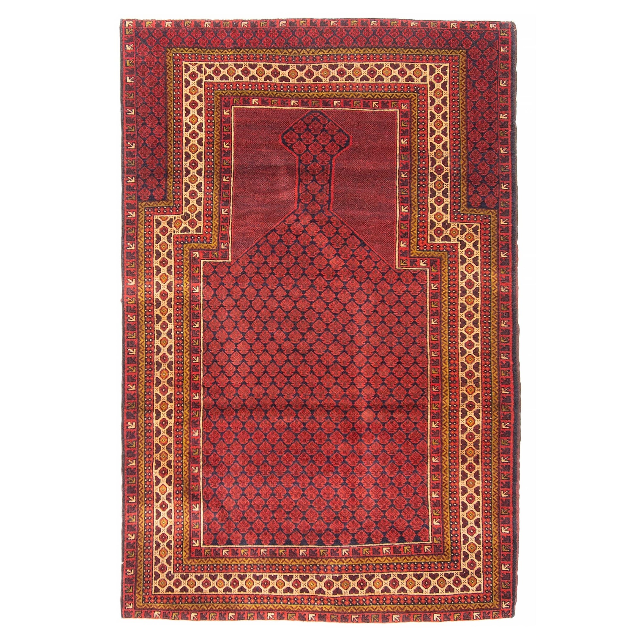 Teimani Burgundy Rug 3'4" x 5'3" - 3'4 x 5'3