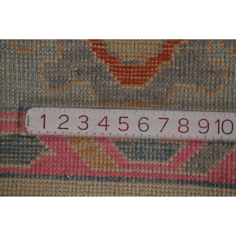 Hand Knotted Oriental 100% Wool Carpet Transitional All-Over Beige & Ivories Oushak Area Rug - 12' 3'' X 9' 3''