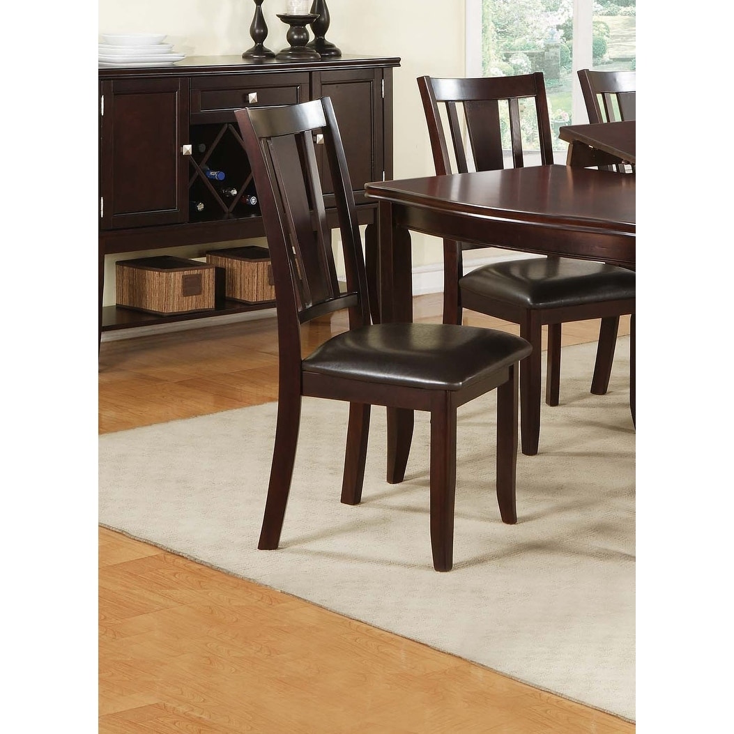 Transitional Style Dining Chairs Slat Backrest Espresso Finish
