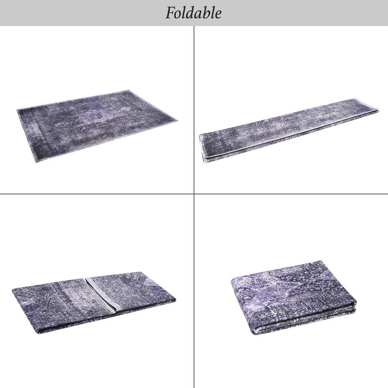 LOOM & LUXE Anthracite Area Rugs for Bedroom