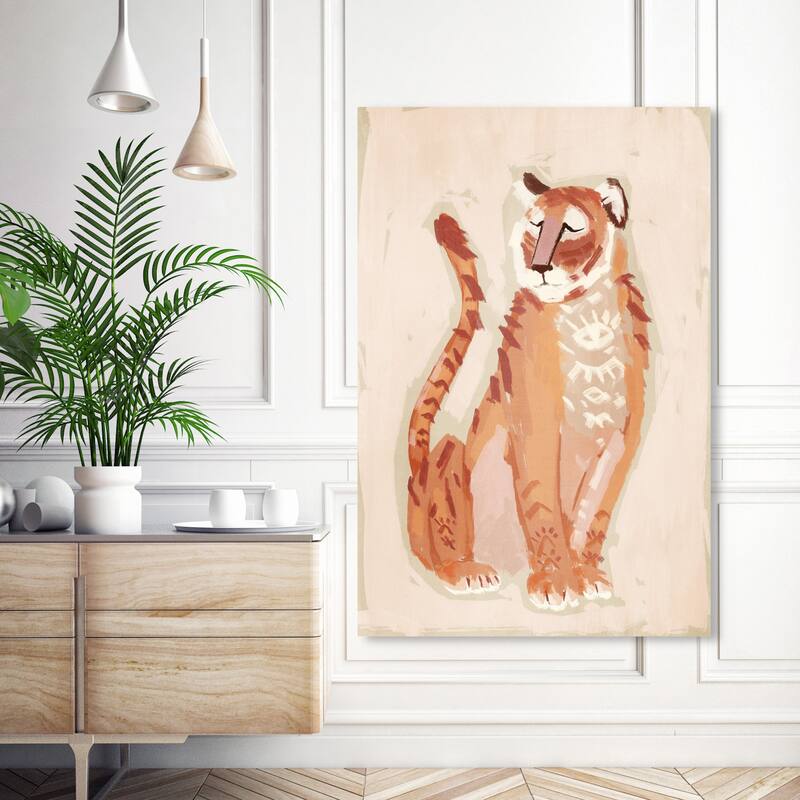 Wynwood Studio Canvas Animals Third Eye Tiger Orange and Modern & Contemporary Wall Art Canvas Print - 54 x 36