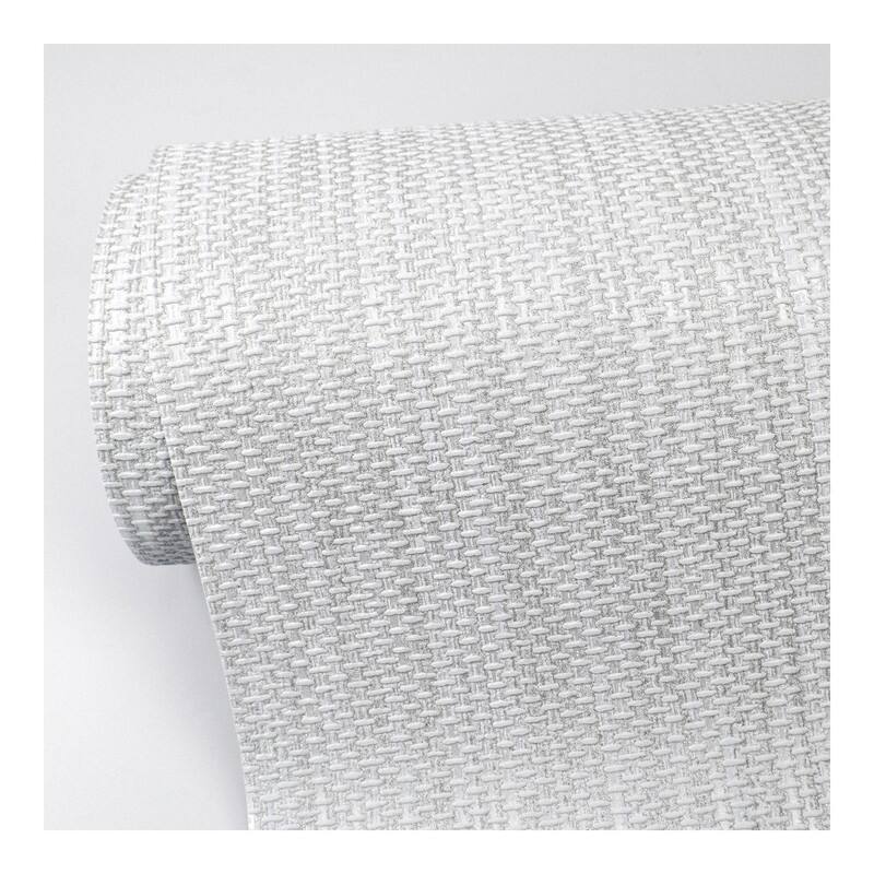 Advantage Cahaya White Woven Wallpaper - 21 x 396 x 0.025