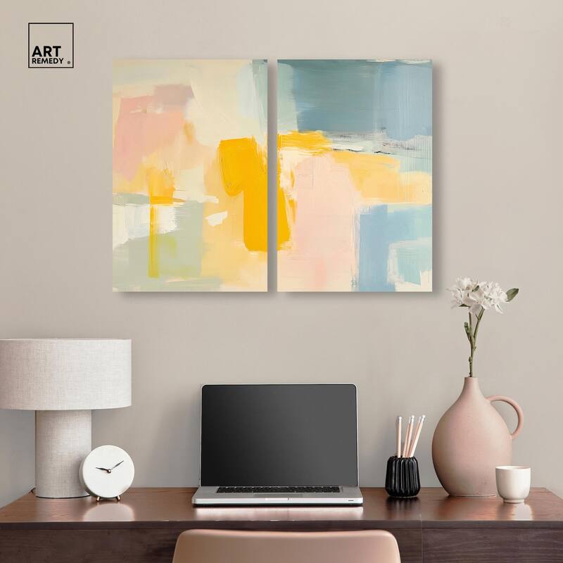 Ocean of Suns II Canvas Set of 2 by Art Remedy, Gallery Wrapped
