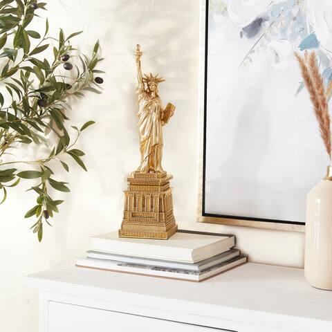 The Novogratz Gold Polystone Statue of Liberty Sculpture - 5 x 4 x 17