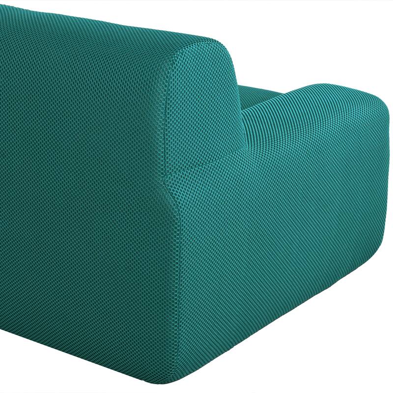 86.2'' Tufted Upholstered Sofa 3-Seat Modular Lounge Sofa for Livingroom Polyester Mesh Sofa Chaise
