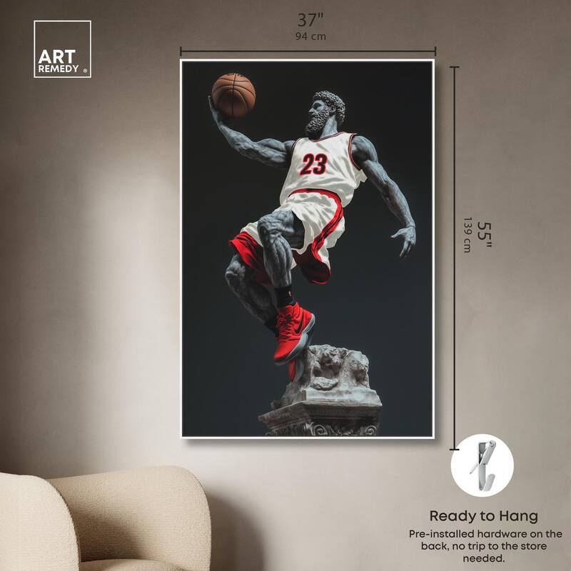 Basketball White Uniform Canvas by Art Remedy
