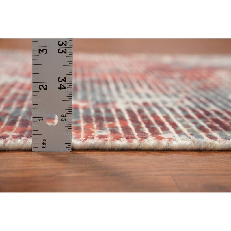 Hand Knotted Oriental Viscose Silk Carpet Modern Abstract Coral Abstract Area Rug - 4' 0'' X 2' 0''