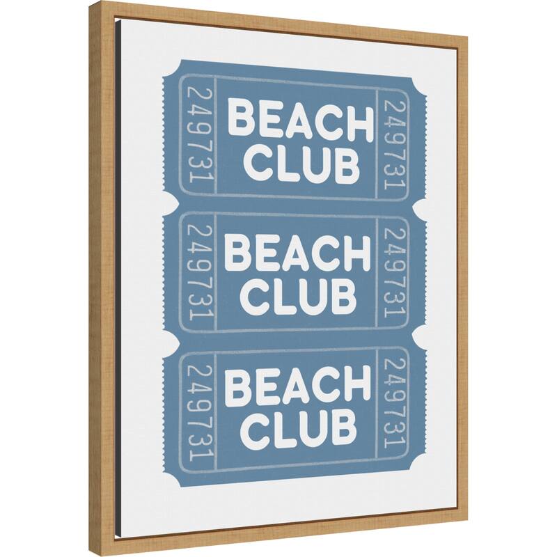 Beach Club Tickets by Jolly and Dash (16 x 20 in.), Framed Canvas Wall Art Print