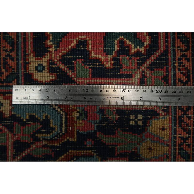 Hand Knotted Oriental 100% Wool Carpet Traditional Medallion Oranges & Rust Heriz Area Rug - 11' 2'' X 8' 2''
