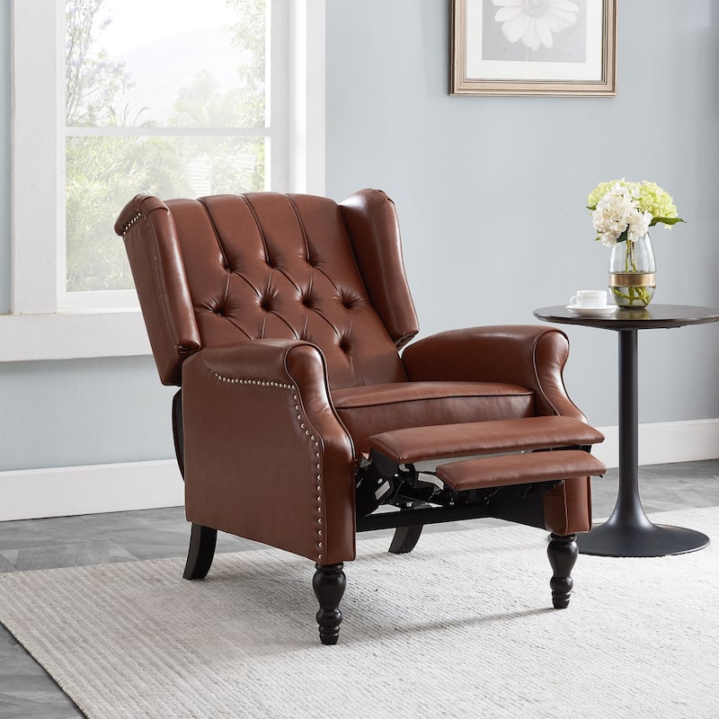 Walter Brown Bonded Leather Recliner Club Chair by Christopher Knight