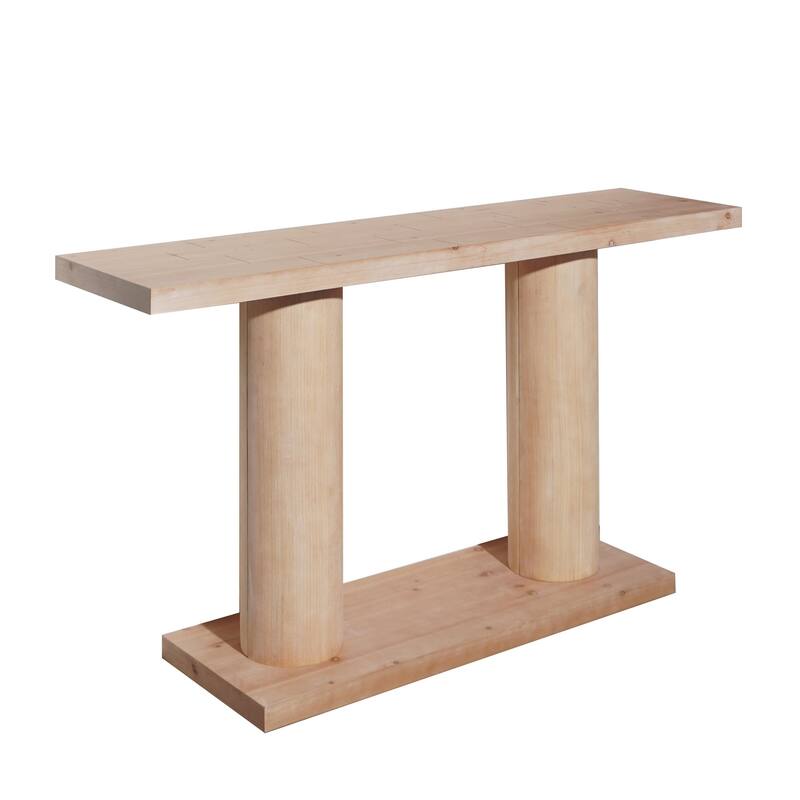 59 inch Modern Minimalist Wooden Console Table Column Pedestal Design Entryway Living Room