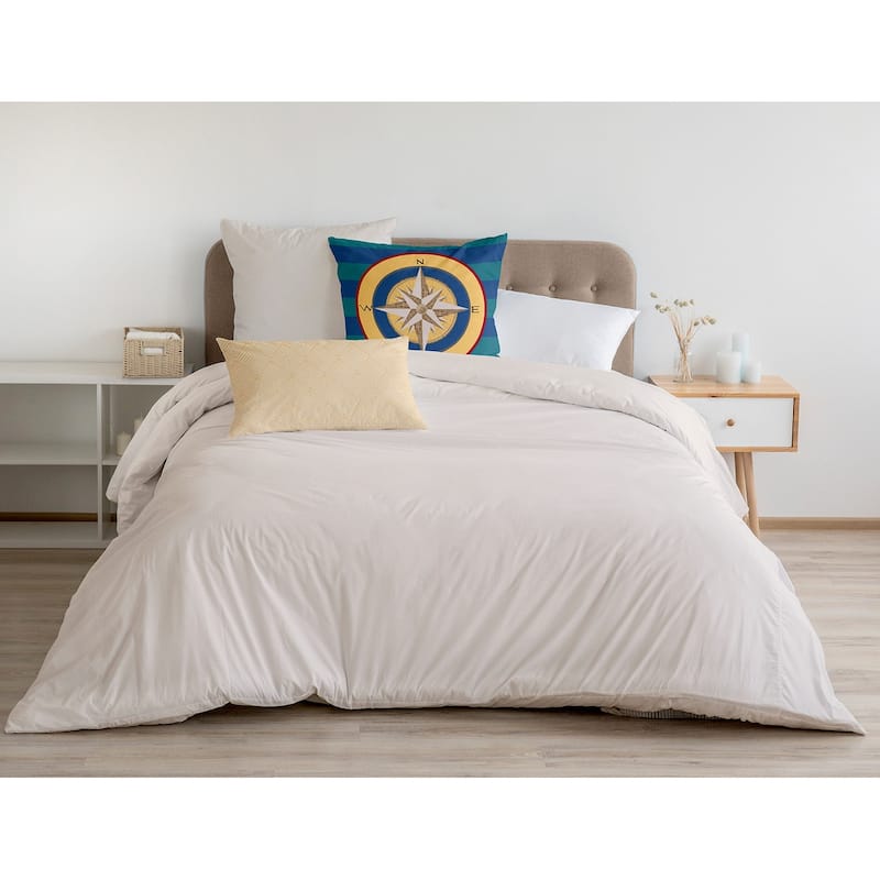Compass on Stripes Decorative Throw Pillow