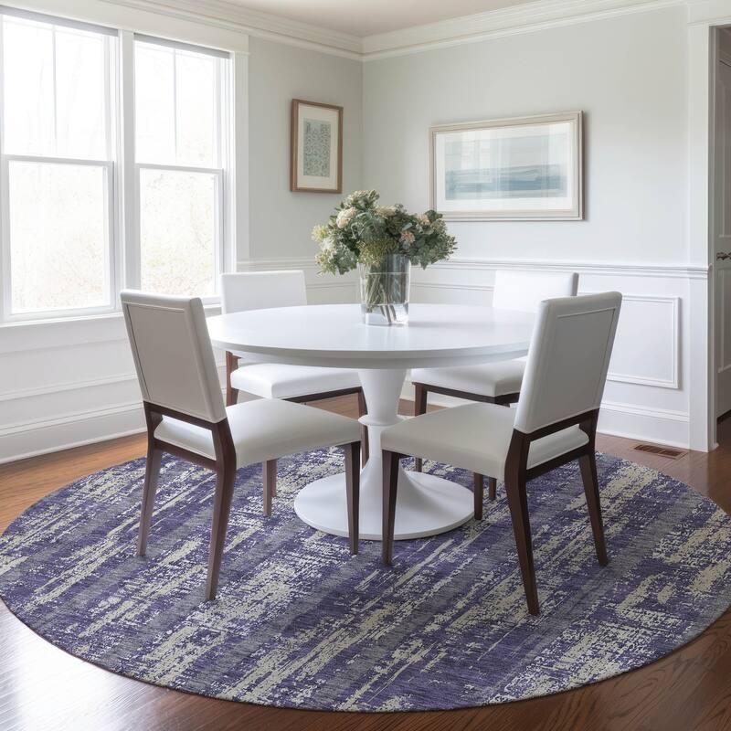 Machine Washable Indoor/ Outdoor Chantille Ombre Stripe Rug
