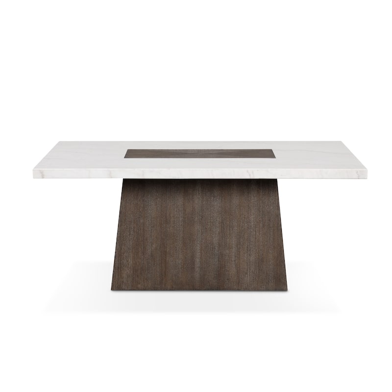 Furniture of America Evangeline Modern Dark Walnut 70-inch Genuine Marble Top Dining Table