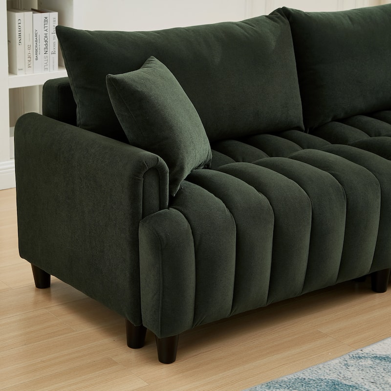 Futon Loveseat Couch Convertible into Sleeper Sofa Bed with Hidden Storage and Adjustable Backrest, Modern Loveseat Sleeper