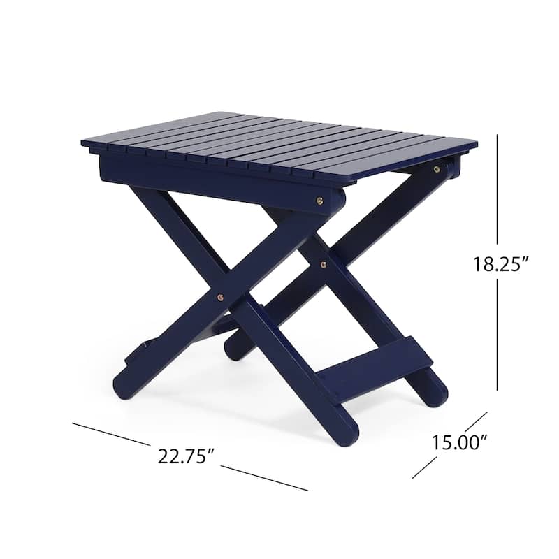 Outdoor Folding Wooden Side Table for Patio,Table Made of Acacia Wood