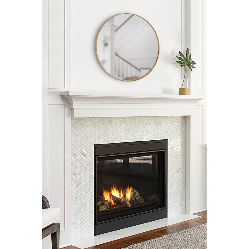 Kate and Laurel Rollo Round Framed Wall Mirror