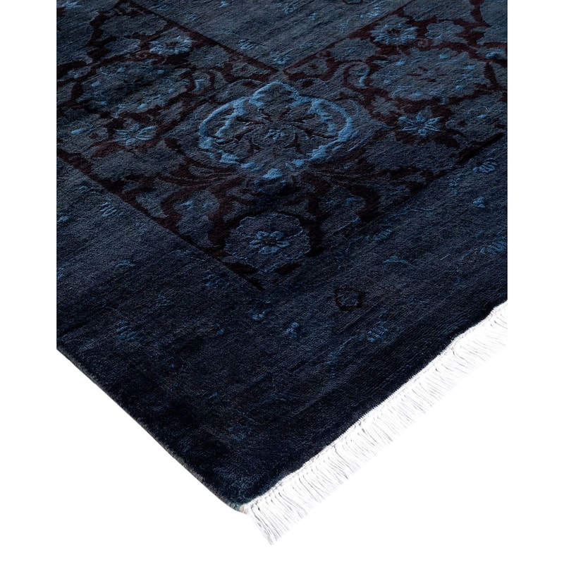 Overdyed, One-of-a-Kind Hand-Knotted Area Rug - Gray - 12' 1" x 17' 10"